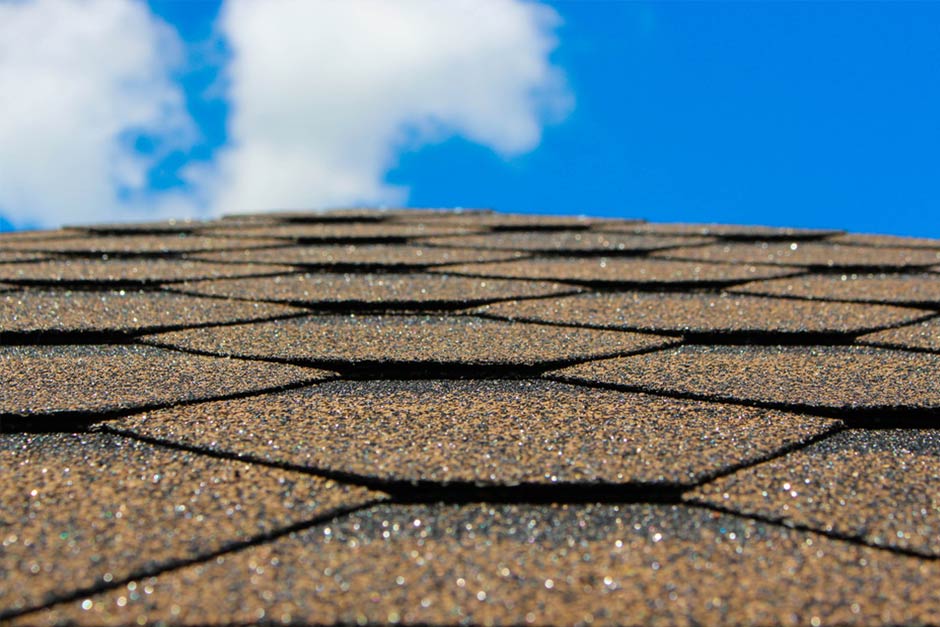 close up of roof shingles