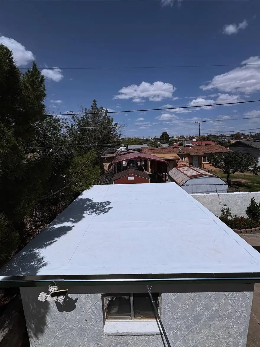 Flat roof coating in El Paso after