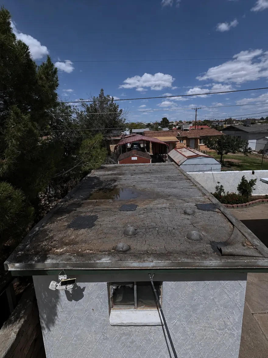 Flat roof coating in El Paso before
